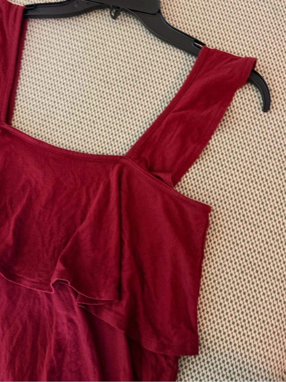 J. Crew Ruffled Sleeveless Camisole Deep Berry/ Burgundy #113